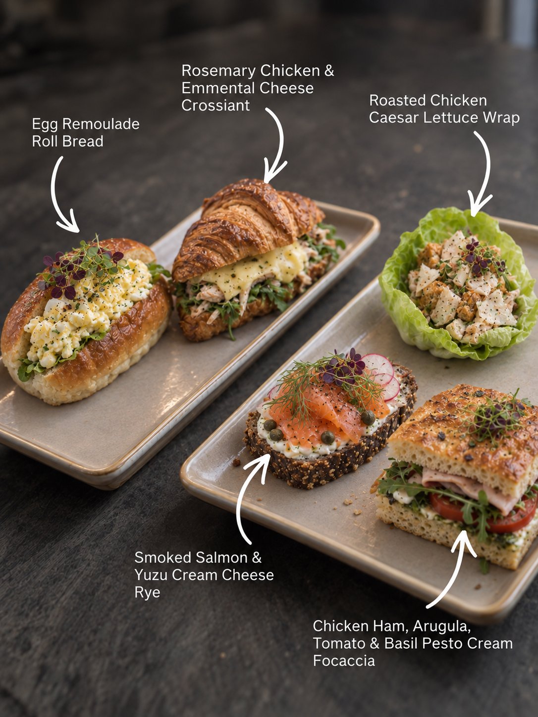Sandwiches selection, The Gathering Teabreak. Cuseho tea break catering, Singapore